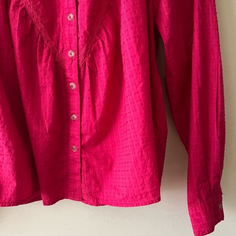 NWT Anthropologie Pilcro Lace Back Button Up Top Sz XS - Picture 10 of 15